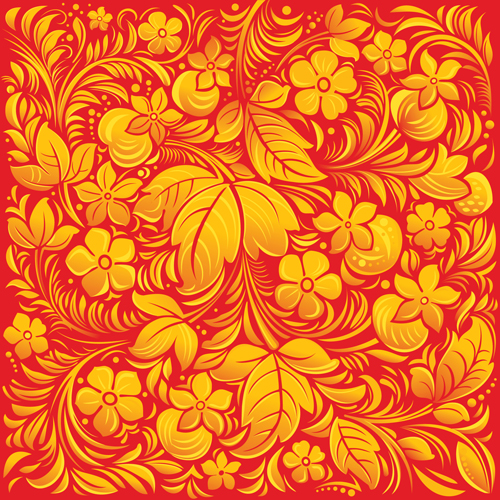 Pretty Russian Ornaments design vector 06