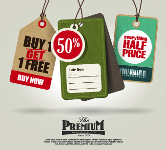 Sale tag poster retro style vector 02