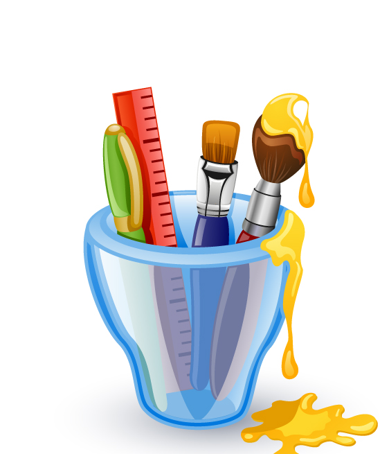 Objects School supplies design vector 03