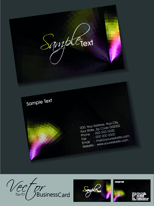 Set of Elegant Business Cards Vector 02
