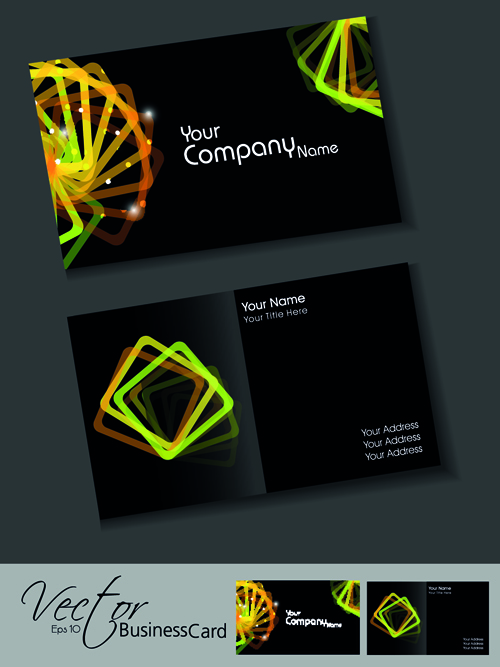 Set of Elegant Business Cards Vector 03