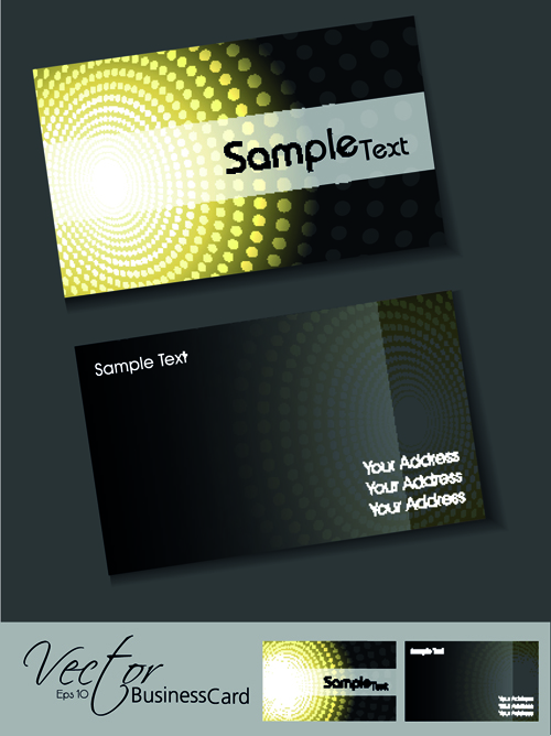 Set of Elegant Business Cards Vector 04
