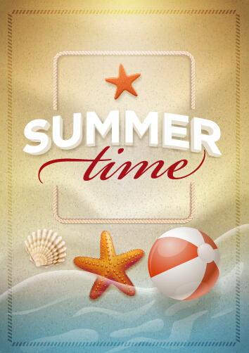 holiday time poster cover vector 01 Summer holiday time poster cover vector 01