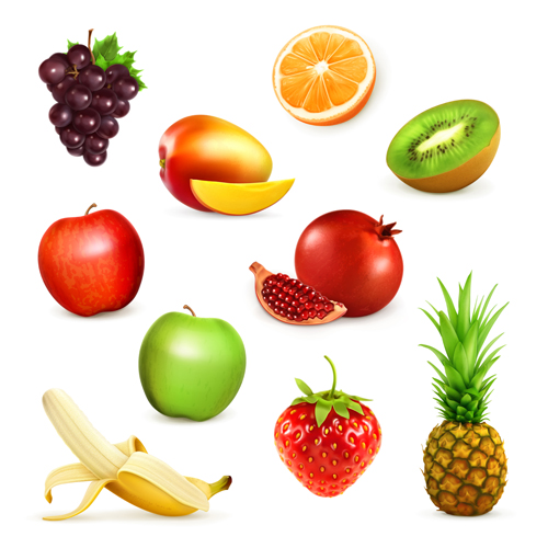 Various illustration fruits fresh 