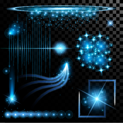 Various light shape shiny vector 06