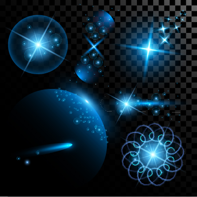 Various light shape shiny vector 07