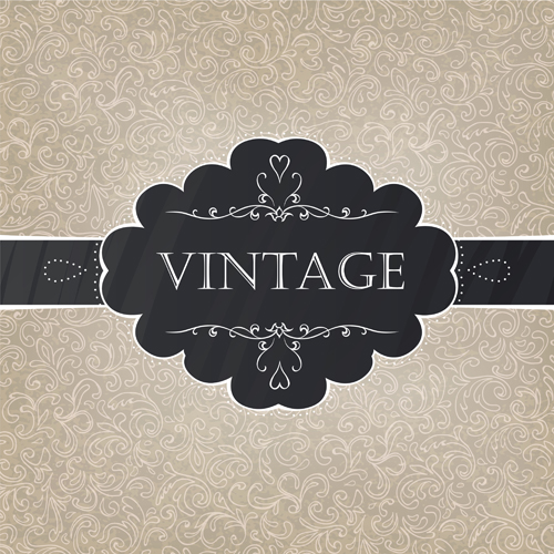 vintage Pattern elements background vector 04
