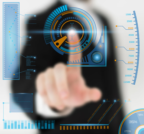 Virtual touch user interface vector material