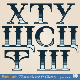 Russian alphabet with numbers vector 08