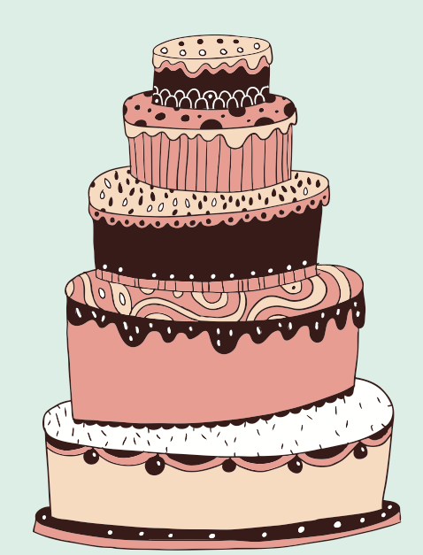 cute cartoon Cake elements vector