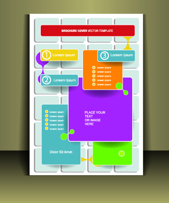 Business style brochure cover desing vector 03