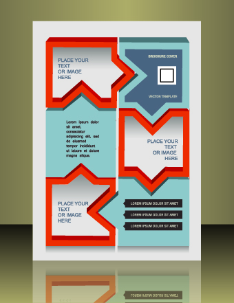 Business style brochure cover desing vector 04