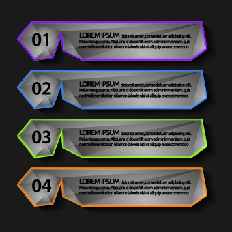 Number banners creative design vector 01