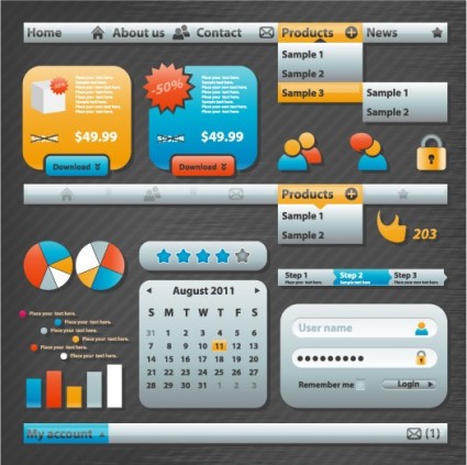 Common web design kit vector material 02 Common web design kit vector material 02