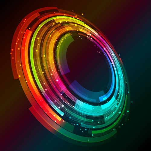 Pretty Rainbow background vector set 01