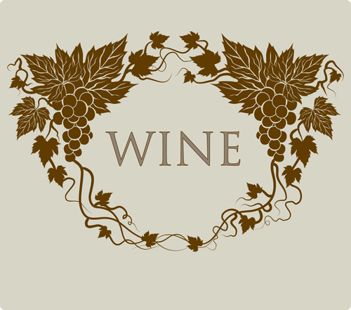wine style Retro font grape wine 