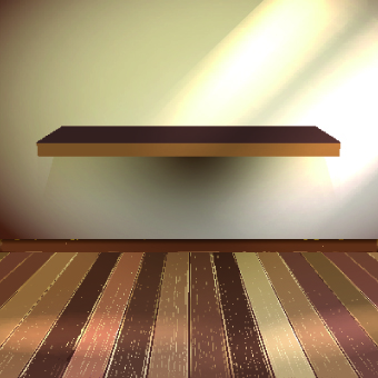 Vector wood shelf set 02