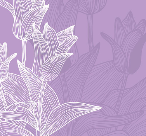 Lines of flowers background free vector 02