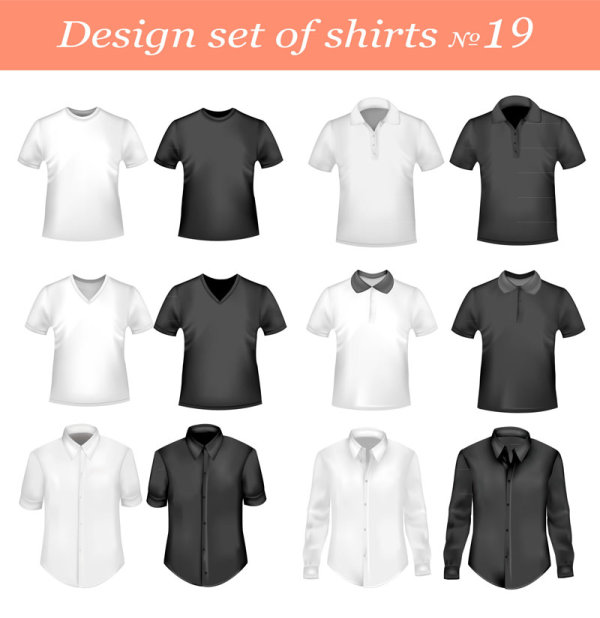 Exquisite T shirt template free vector 01