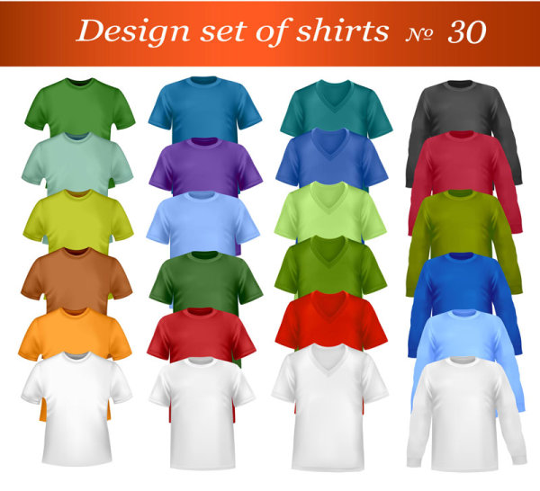 Exquisite T shirt template free vector 02