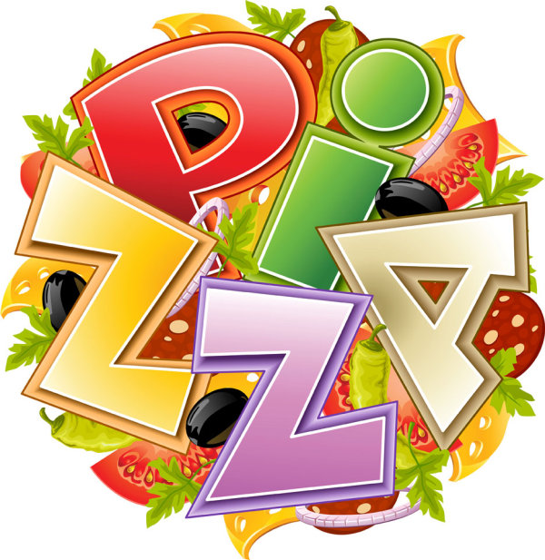 Cartoon pizza design free vector 04