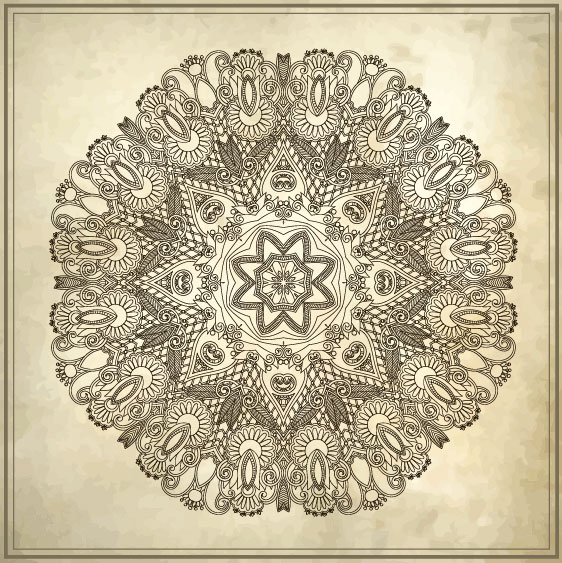 Elements of Vintage Floral Borders art vector 02