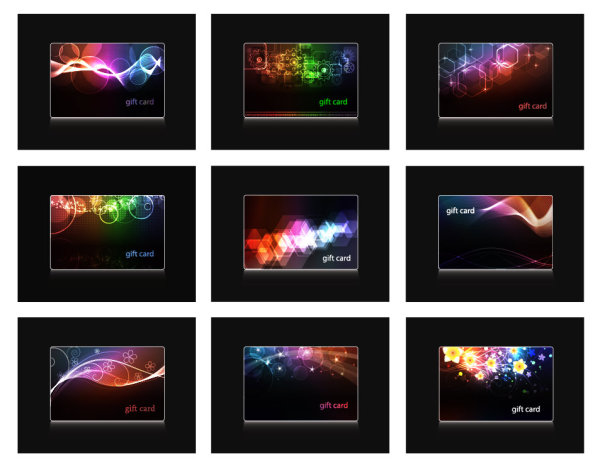 Abstract Shiny cards design vector