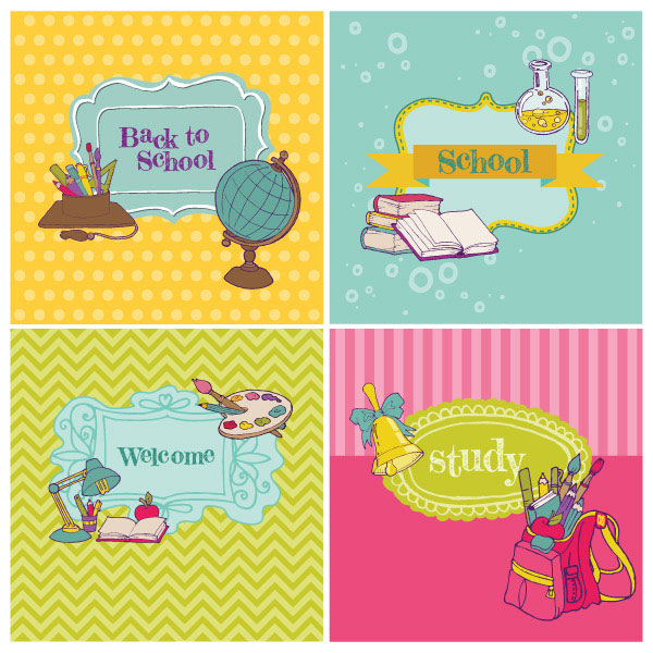 Cartoon School theme Illustration vector 02