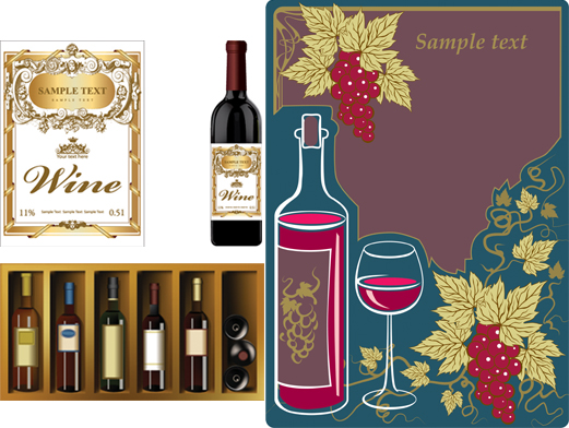 wine vintage red wine posters pattern lace grapes grape leaves bottle label 
