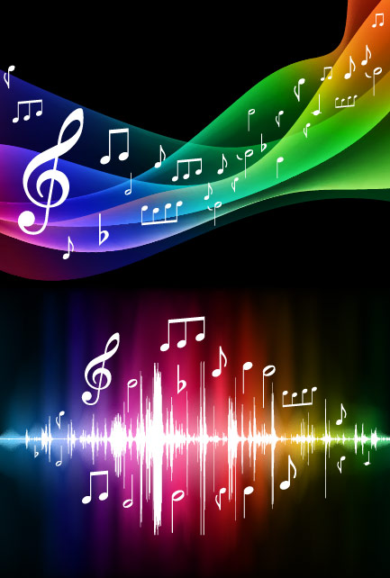 Abstract colored background music Vector