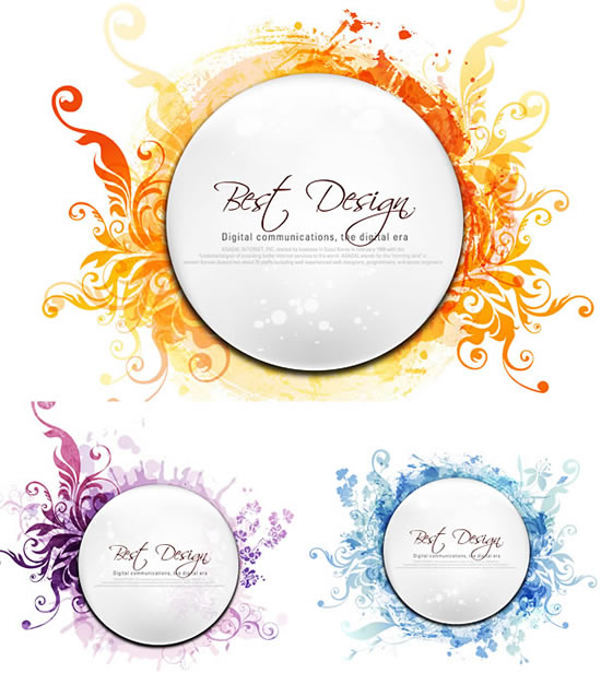 Floral circular frame fashion vector