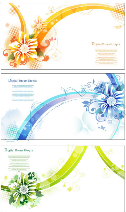 Flowers striped background