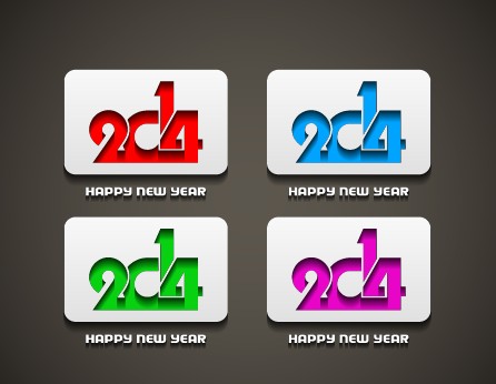 2014 Happy New Year creative cards vector 01