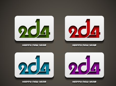 2014 Happy New Year creative cards vector 03