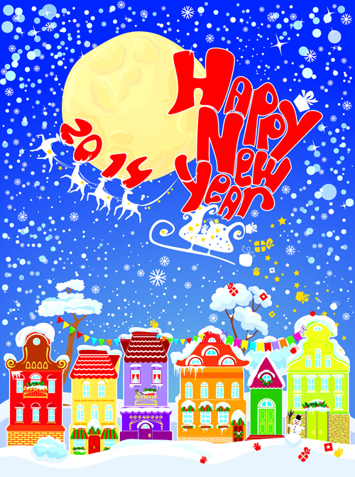 2014 New Year City vector 02