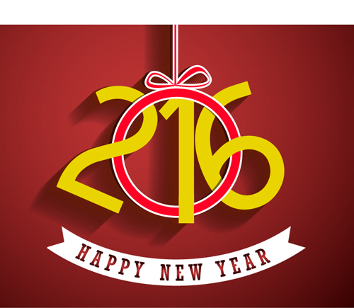 2016 Happy New Year red background vector 01 2016 Happy New Year red background vector 01
