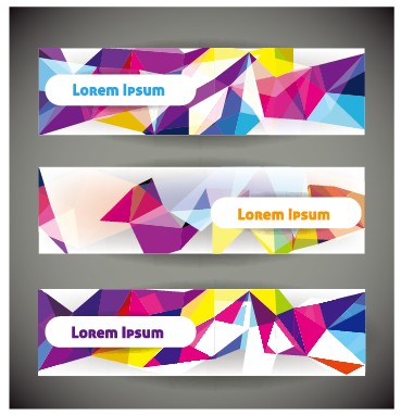 Colored shapes colored banners banner 