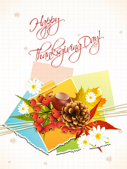 Autumn elements Greeting Cards design vector 04