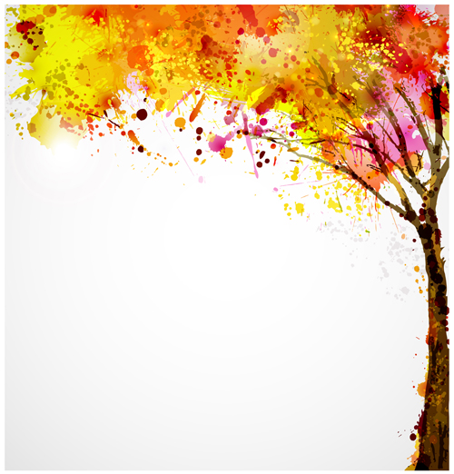 watercolor tree autumn 