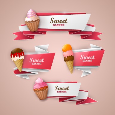 origami ice cream ice cream banner 