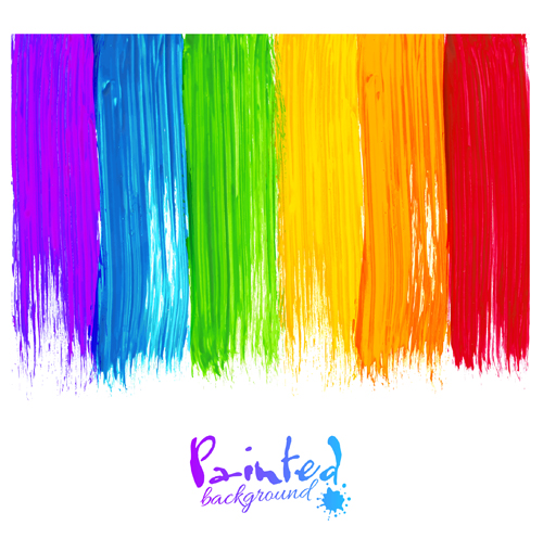 Beautiful rainbow paint design vector 03