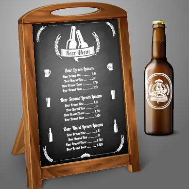 menu material bottle beer 