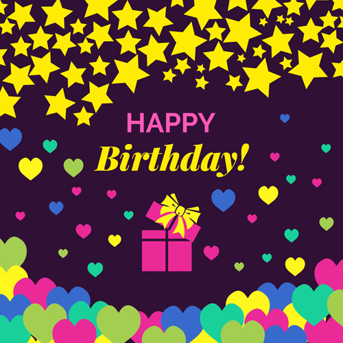 Birthday postcard flat styles vector 04 Birthday postcard flat styles vector 04