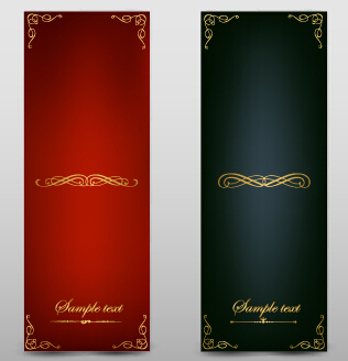 Blank banner ornate decor vector 04