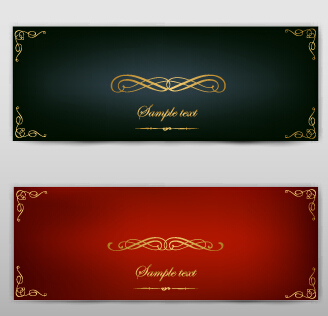 Blank banner ornate decor vector 05