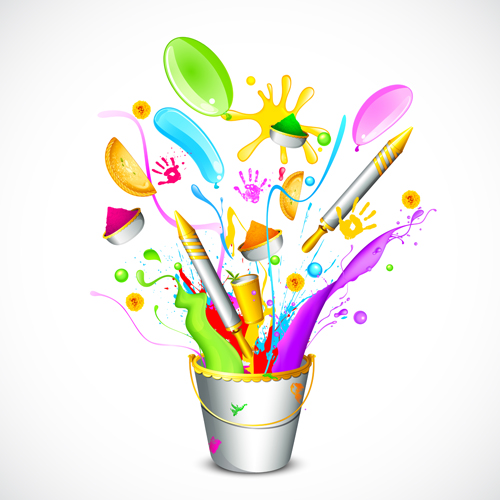 Dynamic holi vector background 03