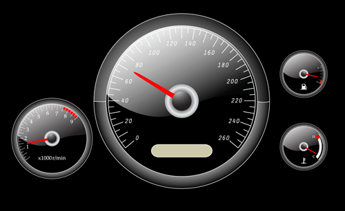 Different Car dashboard design vector 01