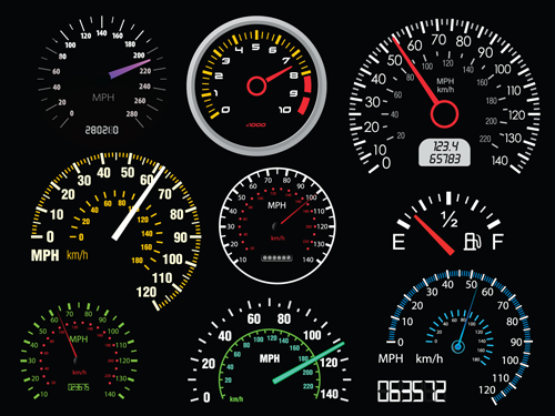 Different Car dashboard design vector 03