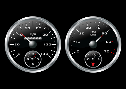 Different Car dashboard design vector 04