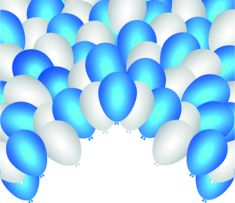 Colored balloons holiday background illustration set 02